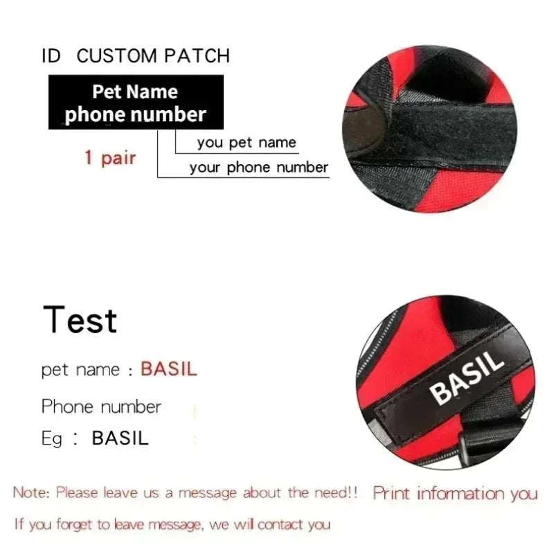 Dog Harness with Name Tag